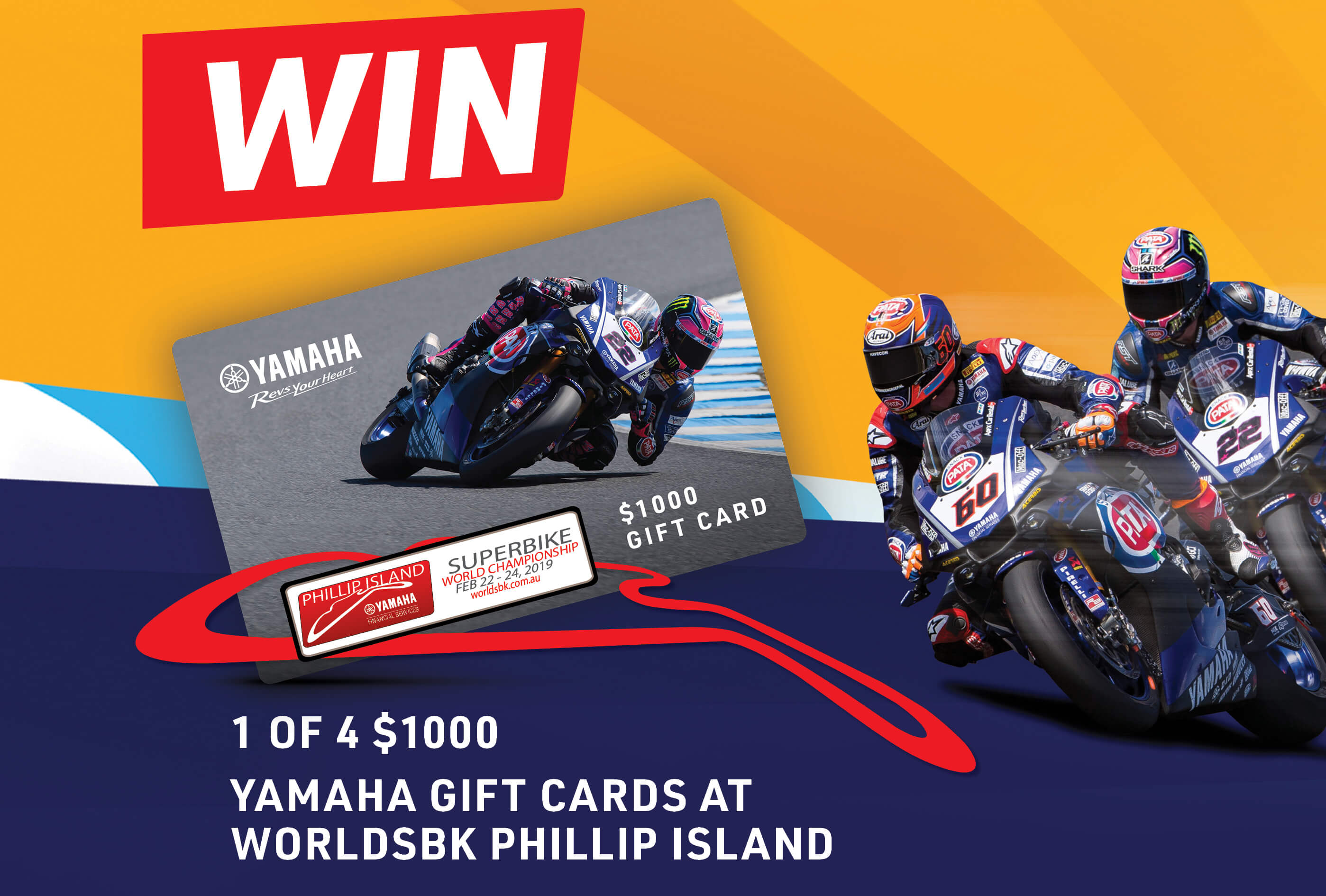 WorldSBK Phillip Island Yamaha Gift Card Competition 2019 Yamaha