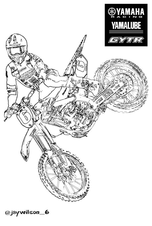 Dirt Bike Coloring Pages Yamaha