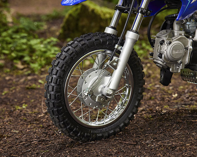 Drum brakes and knobby tyres                                                                                                                                                                                                                              